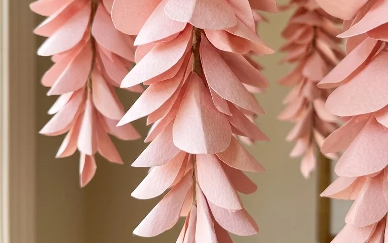 Paper Wisteria Tutorial: DIY Hanging Paper Wisteria Flowers