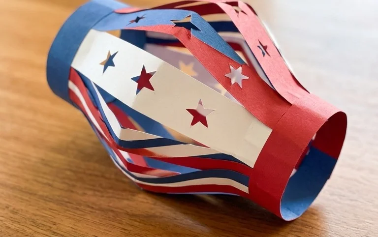 Paper Lantern Kid's Craft 4th of July Style - The Crafting Chicks